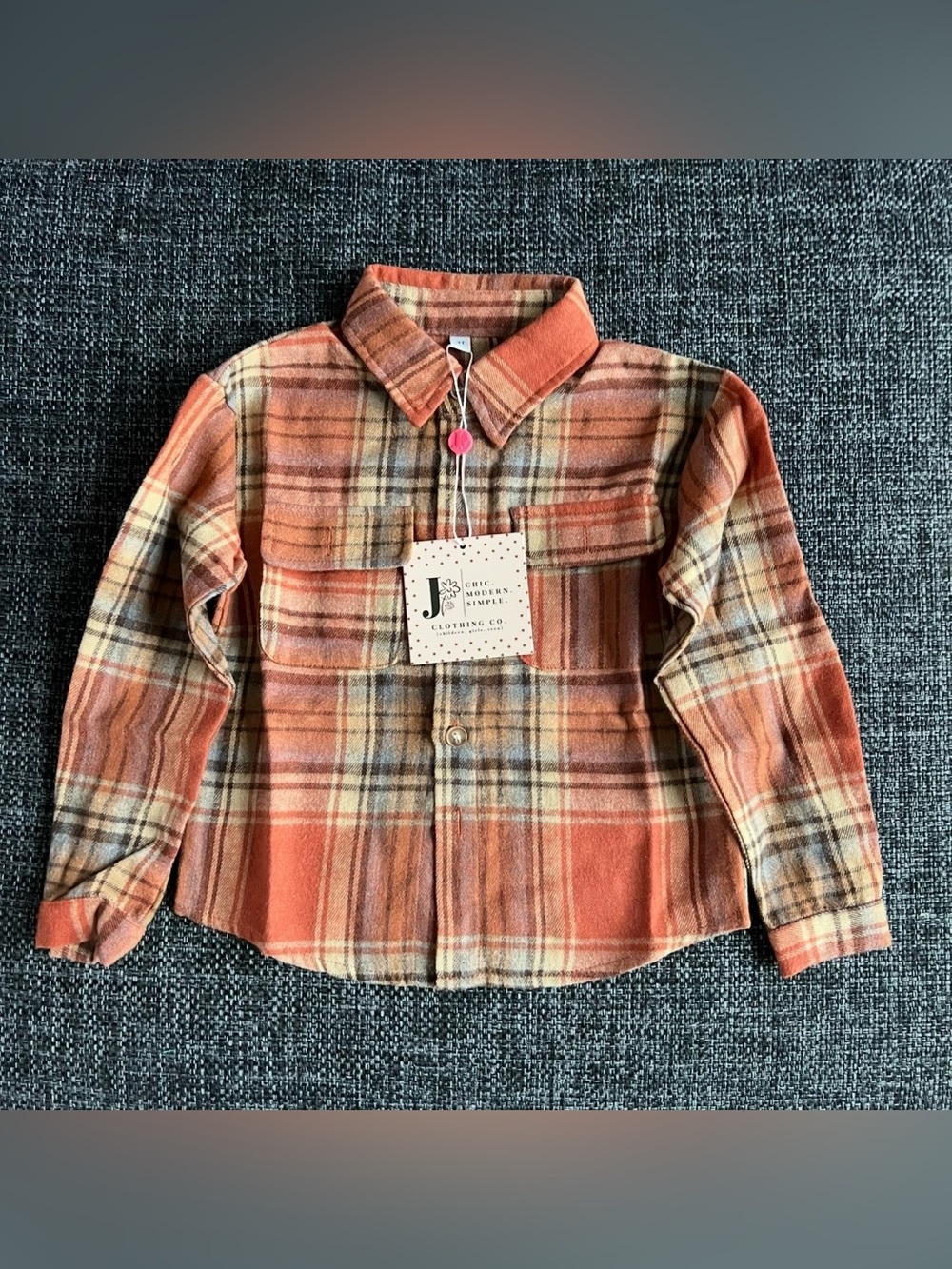 NWT Jane + Jo Boys Vintage Spiced Plaid Flannel Button Up Shirt Size 3T